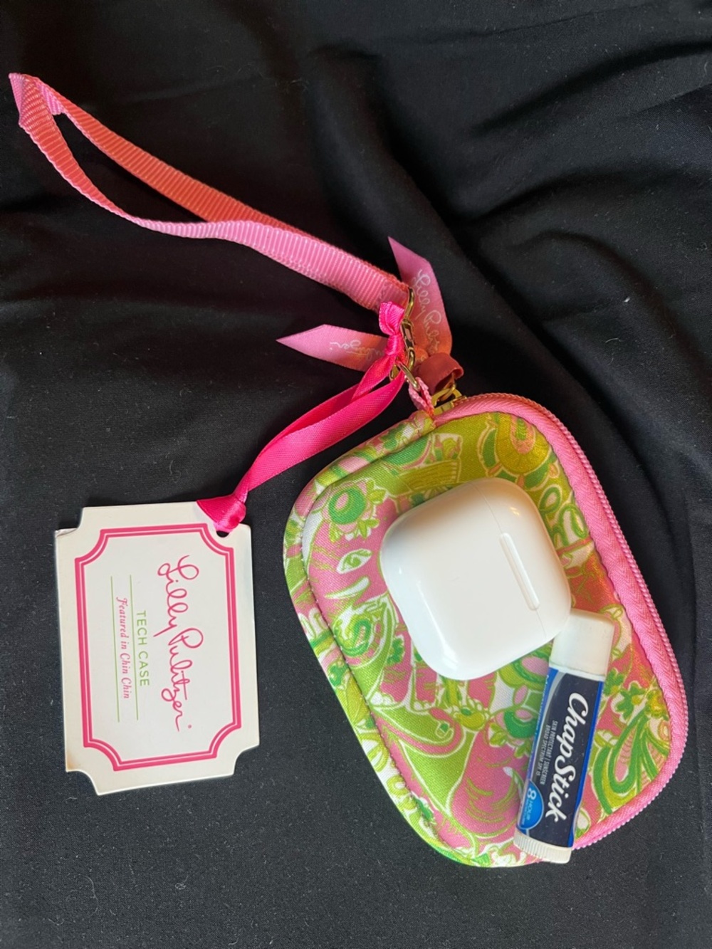 Lilly Pulitzer Pink and Green Paisley Tech Wristlet Case - Picture 4 of 4